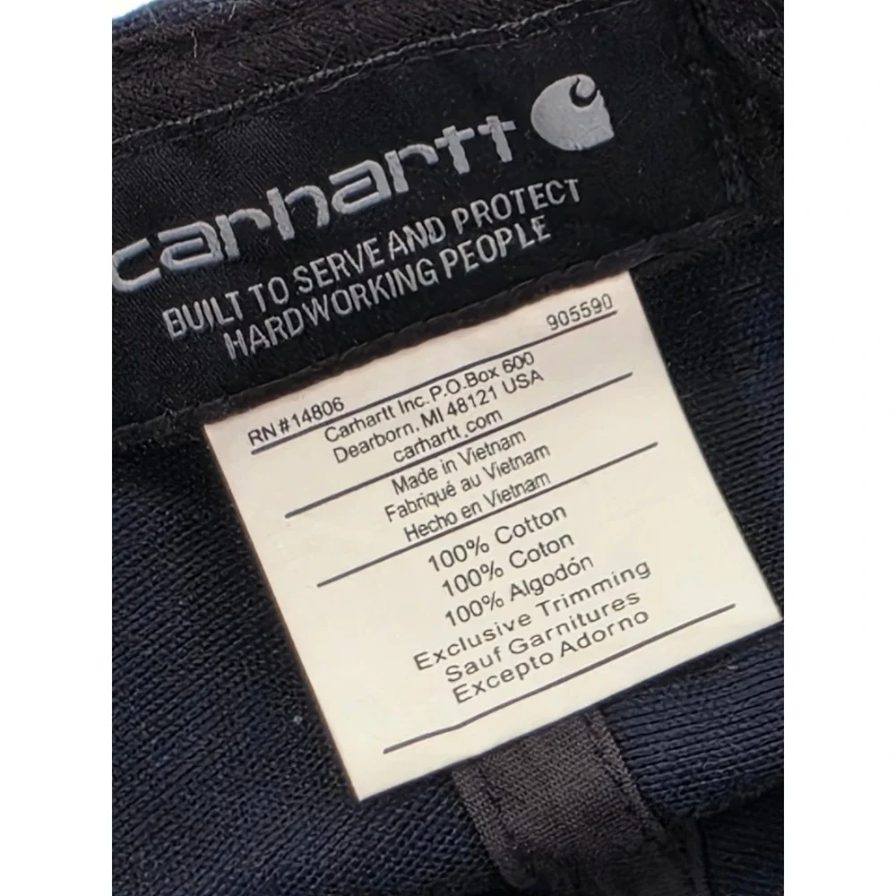 Carhartt Navy Blue Canvas Logo Patch Baseball Hat‎ Adjustable Strapback Cap